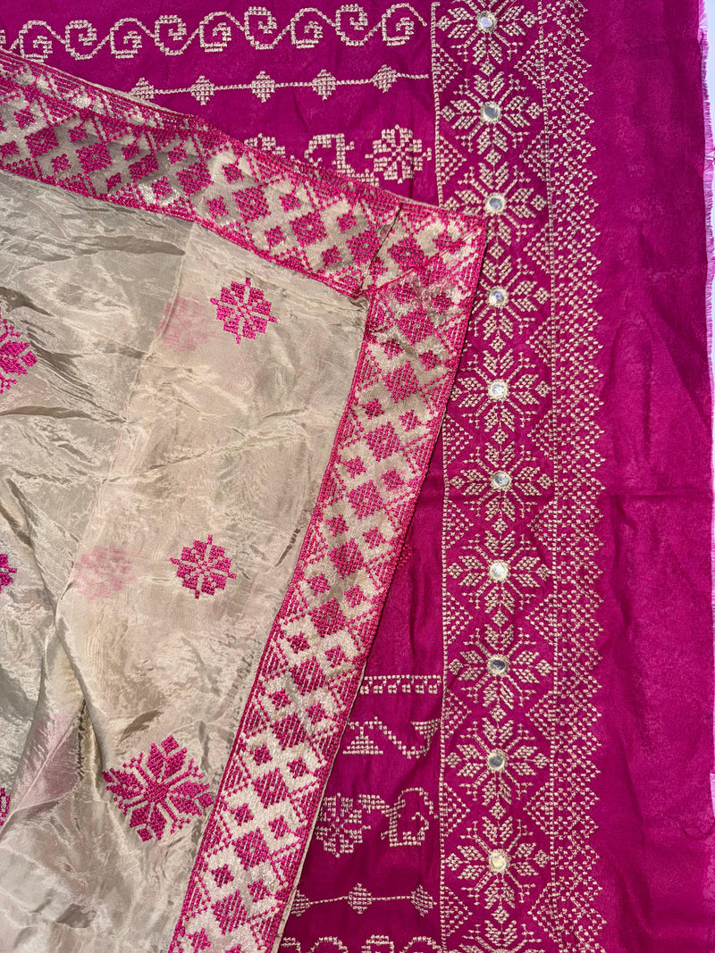 Embroidered Italian Viscose / Pure Zari Italian Viscose Dupatta