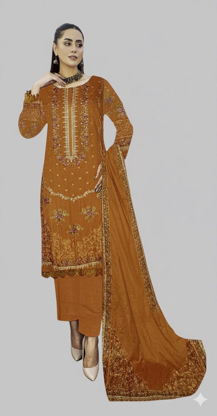 Embroidered Italian Viscose / Pure Zari Italian Viscose Dupatta