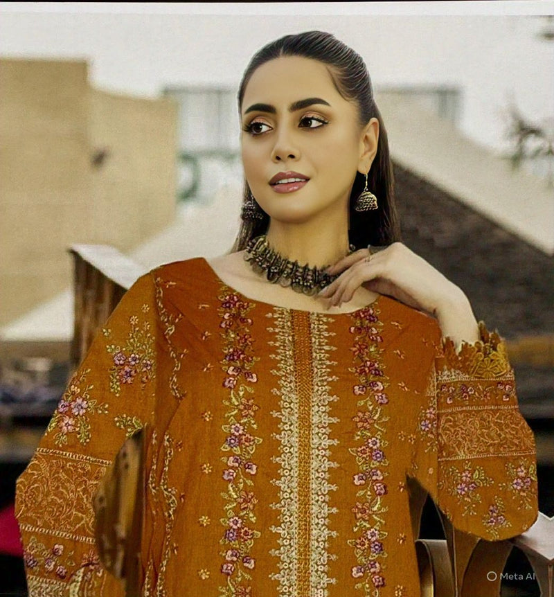 Embroidered Italian Viscose / Pure Zari Italian Viscose Dupatta