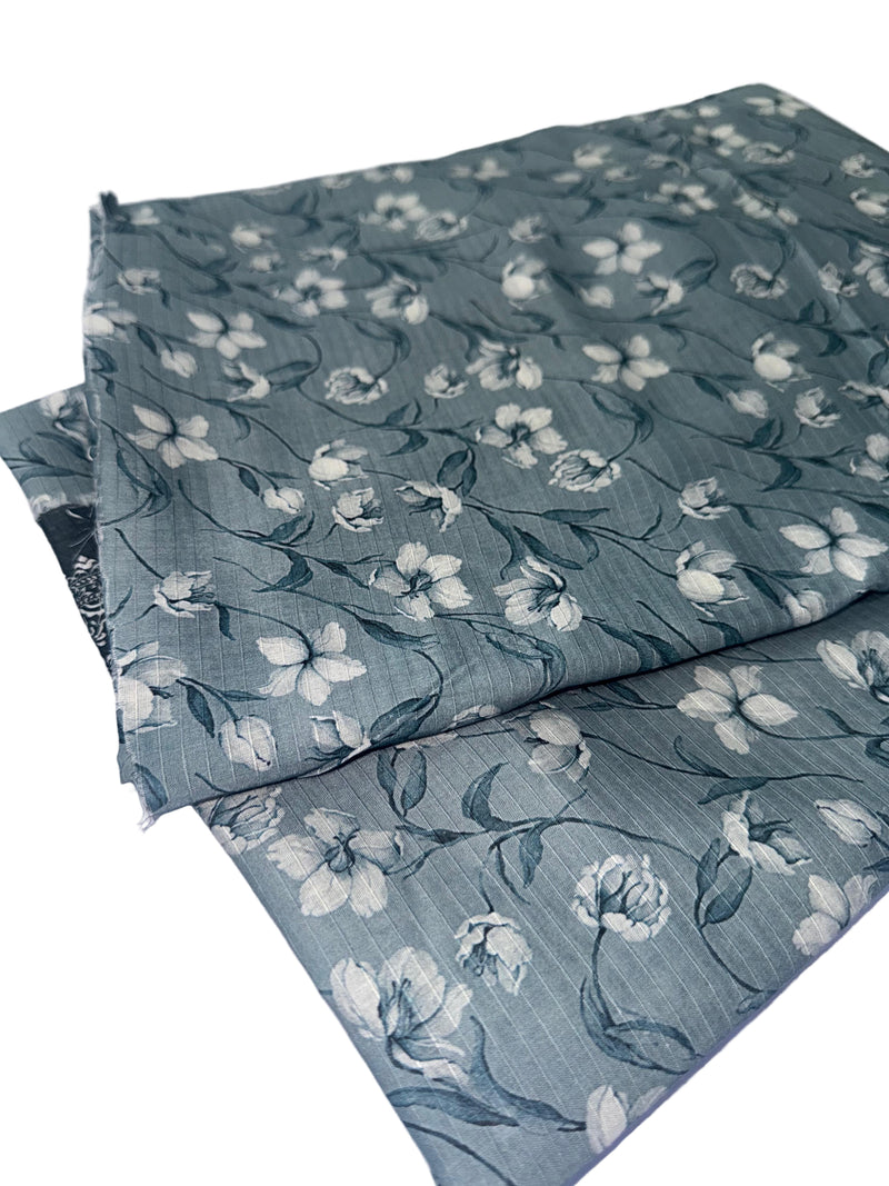 Slub Lawn Floral Printed 3-Piece Suit