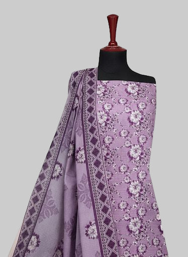 Slub Lawn Floral Printed 3-Piece Suit