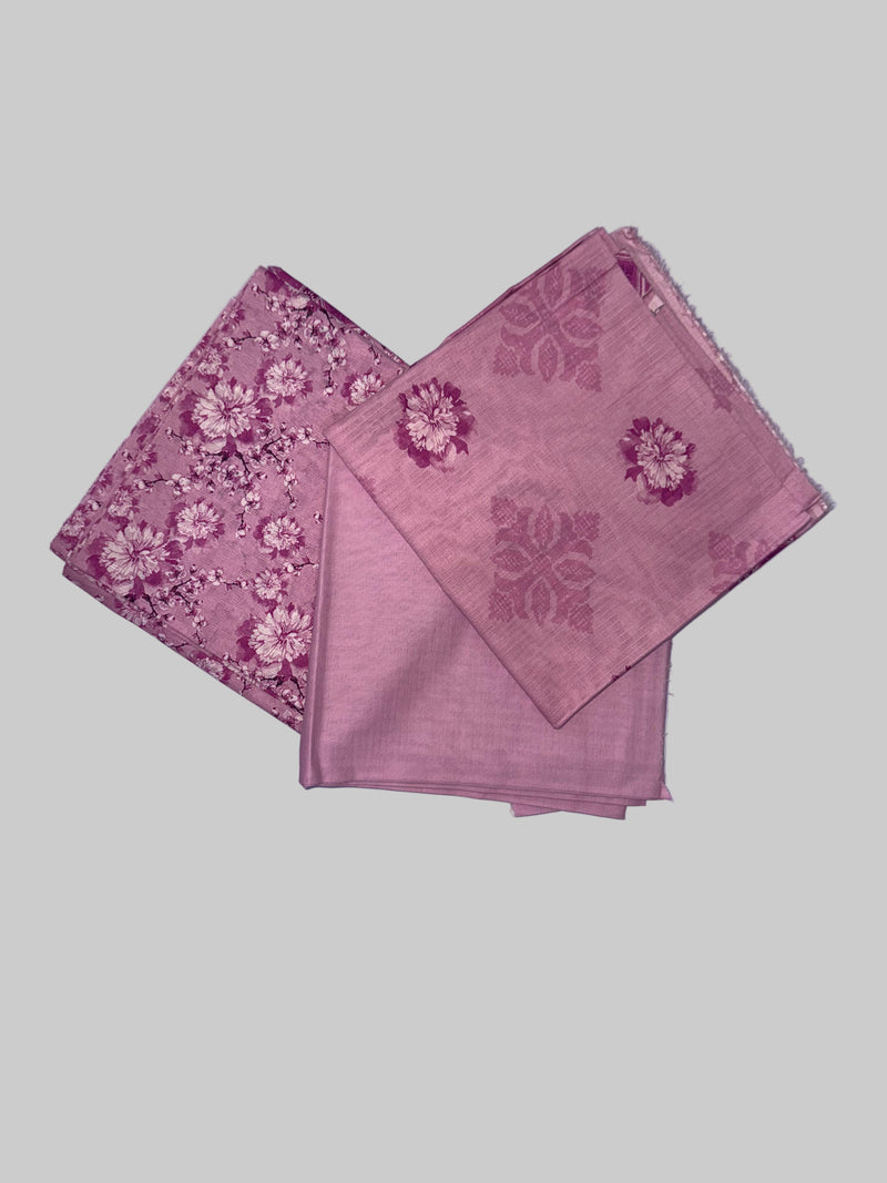 Slub Lawn Floral Printed 3-Piece Suit