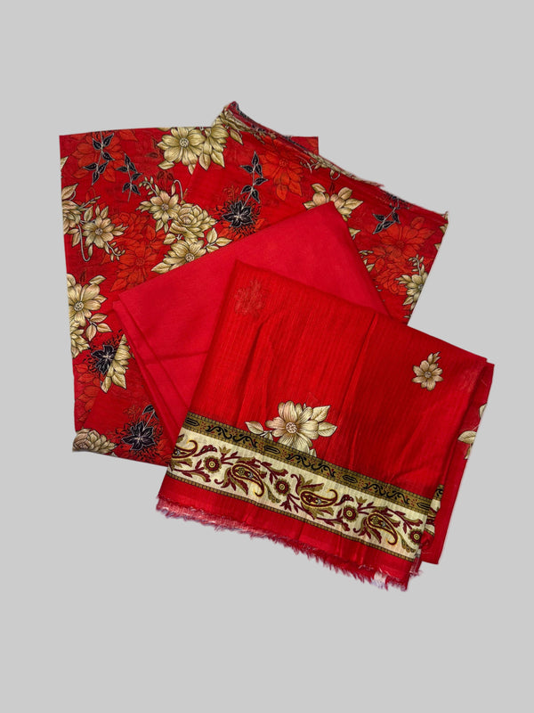 Slub Lawn Floral Printed 3-Piece Suit