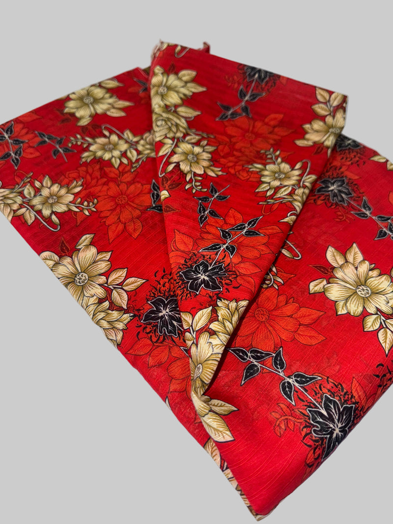 Slub Lawn Floral Printed 3-Piece Suit