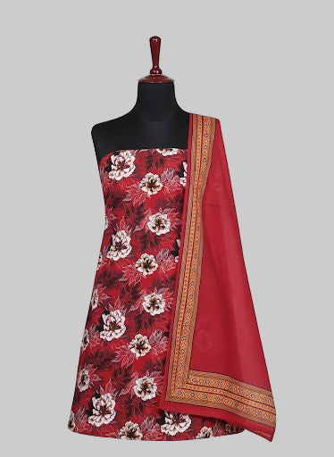 Slub Lawn Floral Printed 3-Piece Suit