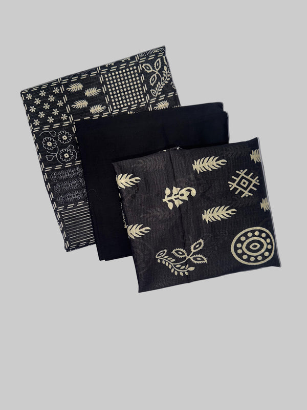 Slub Lawn Floral Printed 3-Piece Suit