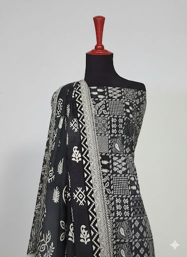 Slub Lawn Floral Printed 3-Piece Suit