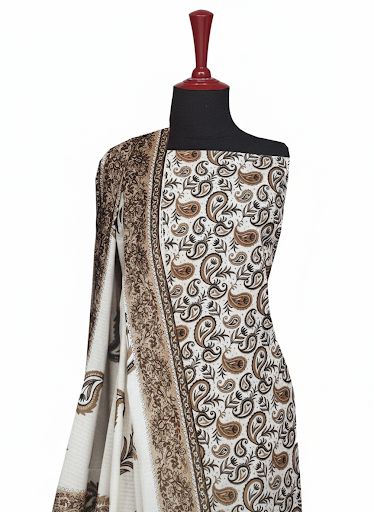 Slub Lawn Floral Printed 3-Piece Suit